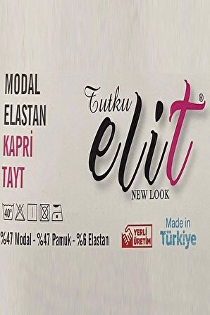 Tutku Elit Kadın Modal Likralı Kapri Tayt 2102 - 1 Adet 