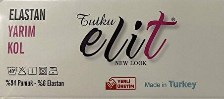 Tutku Elit Kadın Yarım Kol Likralı Fanila Atlet 2202- 6 Adet 