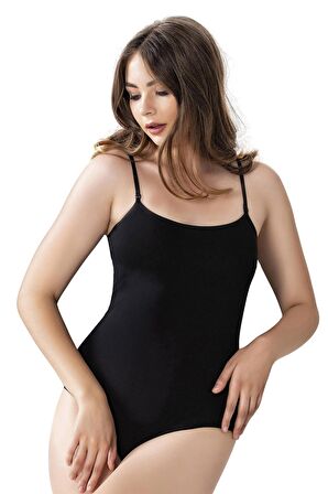 Jiber Kadın Ayarlanabilir İp Askılı Kancalı Likralı Body 534 - 6 Adet