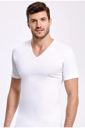 İlke Erkek V Yaka Kısa Kol Fanila Atlet 1012-1013 - 12 Adet
