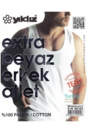 Yıldız Erkek Süprem Ekstra Beyaz Askılı Atlet 00 - 6 Adet