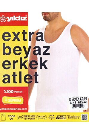 Yıldız Erkek Süprem Ekstra Beyaz Askılı Atlet 00 - 6 Adet