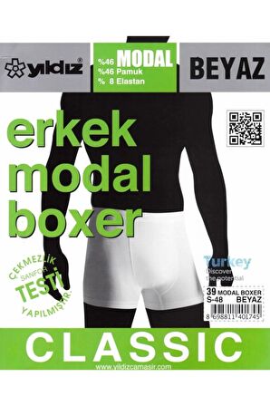 Yıldız Erkek Modal Likralı Boxer 37/42 - 12 Adet