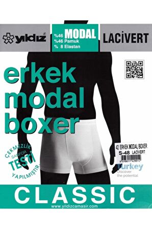 Yıldız Erkek Modal Likralı Boxer 37/42 - 12 Adet