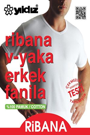 Yıldız Erkek Ribana V Yaka Body Atlet 60/62 - 6 Adet