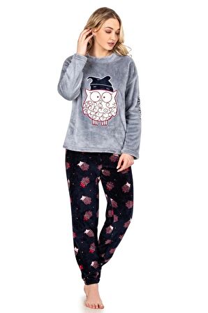 Jiber Kadın Welsoft Kışlık Pijama Takımı 3917 - 1 Adet