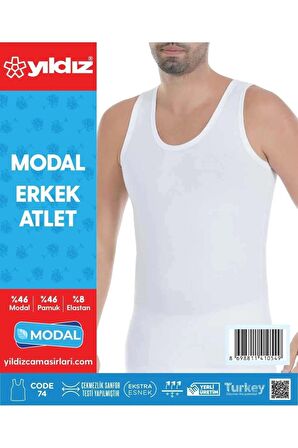 Yıldız Erkek Modal Askılı Atlet 71/74 - 6 Adet