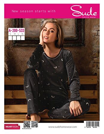Sude Kadın Kışlık Kadife Pijama Takımı 533- 1 Adet