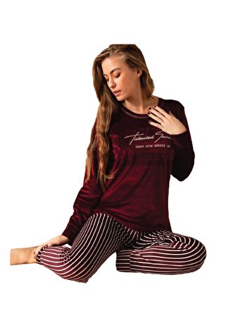 Sude Kadın Kışlık Kadife Pijama Takımı 538- 1 Adet