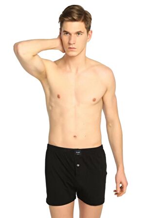 Tutku Erkek Penye Düğmeli Düz Renkli Boxer 0117 - 6 Adet
