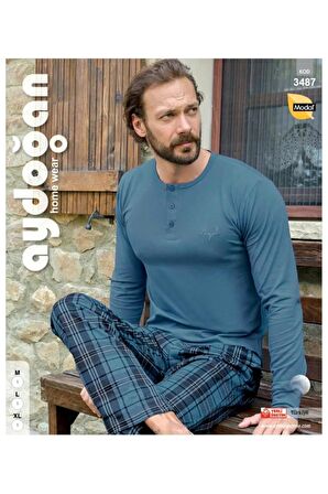 Aydoğan Erkek Modal Uzun Kollu  Pijama Takımı 3487 - 1 Adet