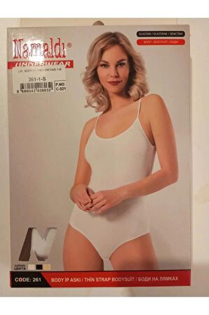 Namaldı Kadın Likralı İp Askılı Kancalı Body 261 - 6 Adet 