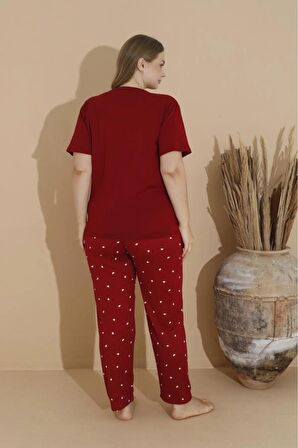 Boyraz Kadın Milan Büyük Beden Bisiklet Yaka Kısa Kol İnce Pijama Takımı 11053 - 1 Adet