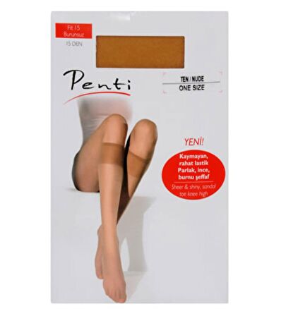 Penti Kadın Fit İnce Parlak Burunsuz Diz Altı 15 Den Pantolon Çorabı - 12 Adet