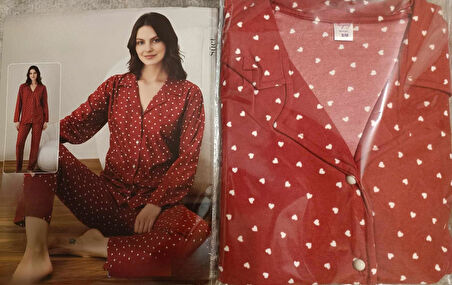 Boyraz Kadın Süet Boydan Düğmeli Pijama Takımı 02021 - 1 Adet