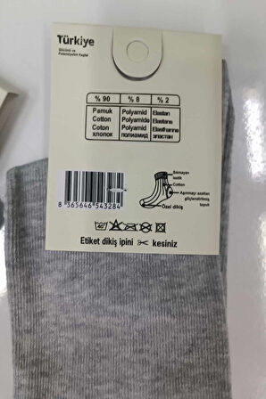 Miss Bella Kadın Pamuklu Soket Düz Açık Pastel Çorap 02 - 12 Adet