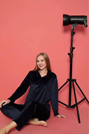 Charme Kadın Kışlık Gömlek Yaka Kadife Pijama Takımı P301/515- 1 Adet