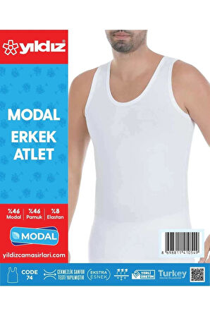 Yıldız Erkek Modal Likralı Askılı Atlet 70/74 - 3 Adet