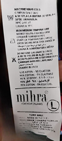 Mihra Kadın Bisiklet Yaka COMPACT PENYE Likralı KAPRİ Kısa Kol Pijama Takımı 90753Y - 1 Adet