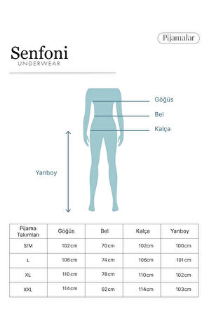 Senfoni Kadın Viskon Penye Düğme Yaka Uzun Kol Pijama Takımı 10383 -1 Adet