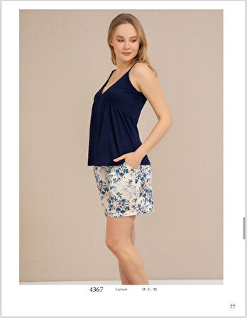 Baha Perfect Club Kadın İp Askılı Şortlu  Pijama Takımı 4367 - 1 Adet