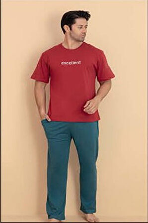 Pijamerry Erkek Bisiklet Yaka Kısa Kol Penye Pijama Takımı 6321 - 1 Adet