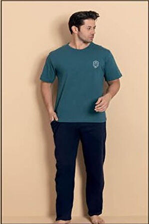 Pijamerry Erkek Bisiklet Yaka Kısa Kol Penye Pijama Takımı 6382 - 1 Adet