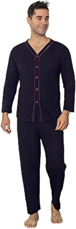 Sude Ercan Erkek Önden Düğmeli Uzun Kol İnce Pijama Takımı A301-843 - 1 Adet