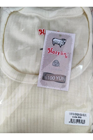 Hasyün Erkek %100 Yün Kısa Kollu Atlet Fanila İçlik 1000E - 1 Adet
