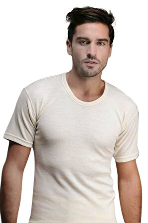 Hasyün Erkek %75 Yün Kısa Kollu Fanila Atlet İçlik 100E - 1 Adet 