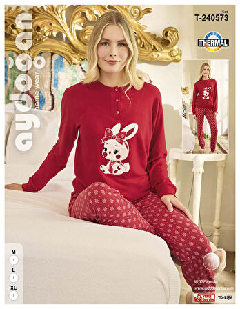 Aydoğan Kadın Düğme Yaka TERMAL Pijama Takımı 240573K- 1 Adet