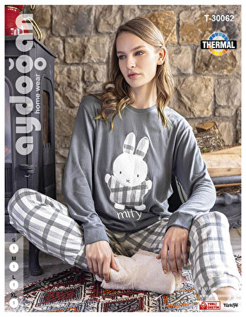 Aydoğan Kadın Bisiklet Yaka TERMAL Pijama Takımı 30062G- 1 Adet