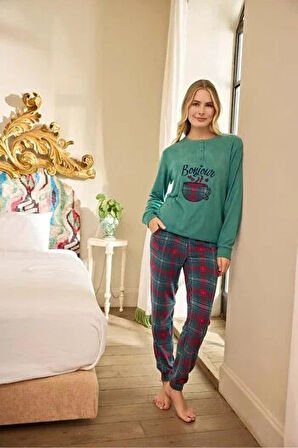 Aydoğan Kadın Düğme Yaka TERMAL Pijama Takımı 240668Y- 1 Adet