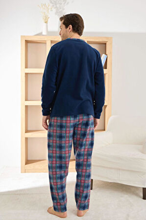 Pijamoni Erkek Düğme Yaka Kışlık Polar Pijama Takımı 6100/6,1 - 1 Adet