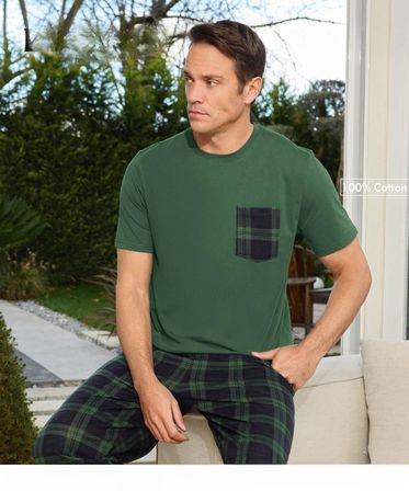 Pijamoni Erkek Bisiklet Yaka Kısa Kol İnce Pijama Takımı 6163/8 - 1 Adet