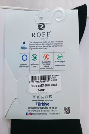 Roff Erkek Bambu Şeker Soket Çorap 14405 - 6 Adet