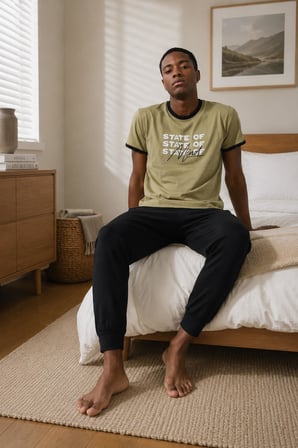 Kapbirtane Arcan Erkek Bisiklet Yaka Kısa Kollu  Manşetli Paça Pijama Takımı 65002H - 1 Adet