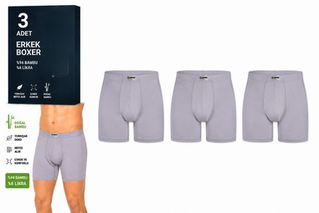 Yıldız Çamaşır Erkek Bambu Likralı Boxer (320-324) - 3 Adet