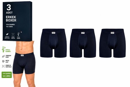 Yıldız Çamaşır Erkek Bambu Likralı Boxer (320-324) - 3 Adet