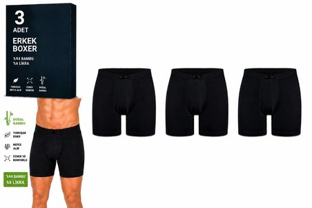 Yıldız Çamaşır Erkek Bambu Likralı Boxer (320-324) - 3 Adet