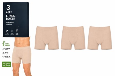 Yıldız Çamaşır Erkek Bambu Likralı Boxer (320-324) - 3 Adet
