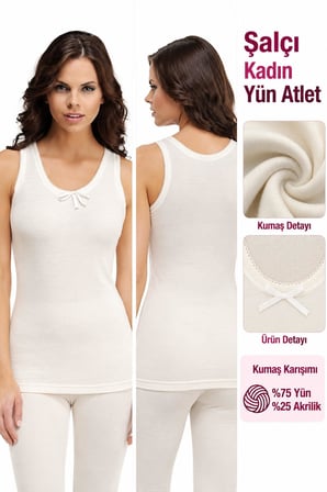 Şalçı Safyün Kadın %75 Yün Atlet İçlik 7315 - 1 Adet