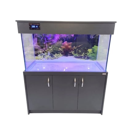 Kanki Pet 150x50x60 cm 450 Lt Antrasit Gri MDF Mobilyalı Dijital Göstergeli Akvaryum
