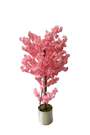 Kırık Pembe Bahar Dalı 180 Cm 30x30 Metal Saksı