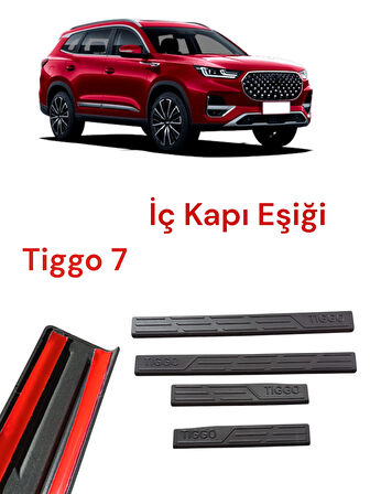 Chery Tiggo 7 Plasik Yapışkanlı Araba Kapı Eşiği 4'lü Siyah