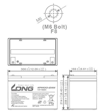 LONG 12Volt 100Ah Uzun Ömürlü Kuru Tip Akü