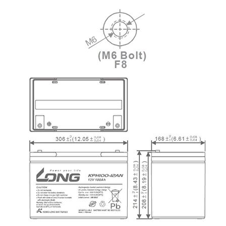 LONG 12Volt 100Ah Uzun Ömürlü Kuru Tip Akü