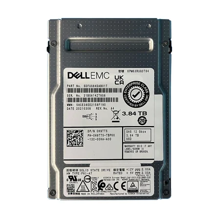 DELL EMC 3.84TB 24G SAS 2.5'' Server Sunucu SSD KPM6XRUG3T84 SDFUS84DHB02T 02XVX2