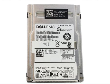 DELL EMC 7.68TB 24G RI SAS 2.5'' Server Sunucu SSD KPM7XRUG7T68 KPM71RUG15T3 SDFU083DHB03T 07N1WT 0YYNFK