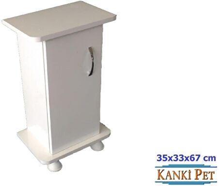 Kanki Pet 35 Cm MDF Flex İthal Akvaryum Sehpası Beyaz 35x33x67 Cm